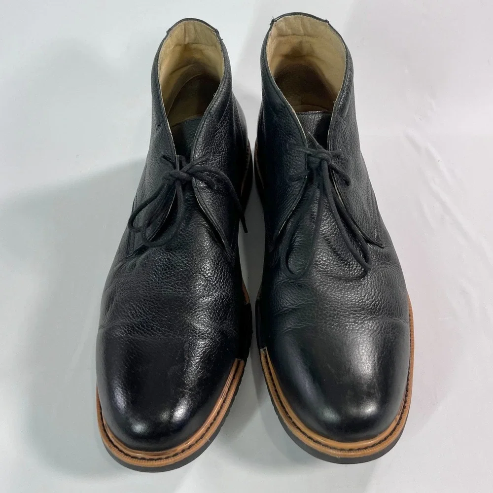 Cole‎ Haan Great Jones Mens Size 11.5M Black Pebbled Leather Chukka Boots C12686